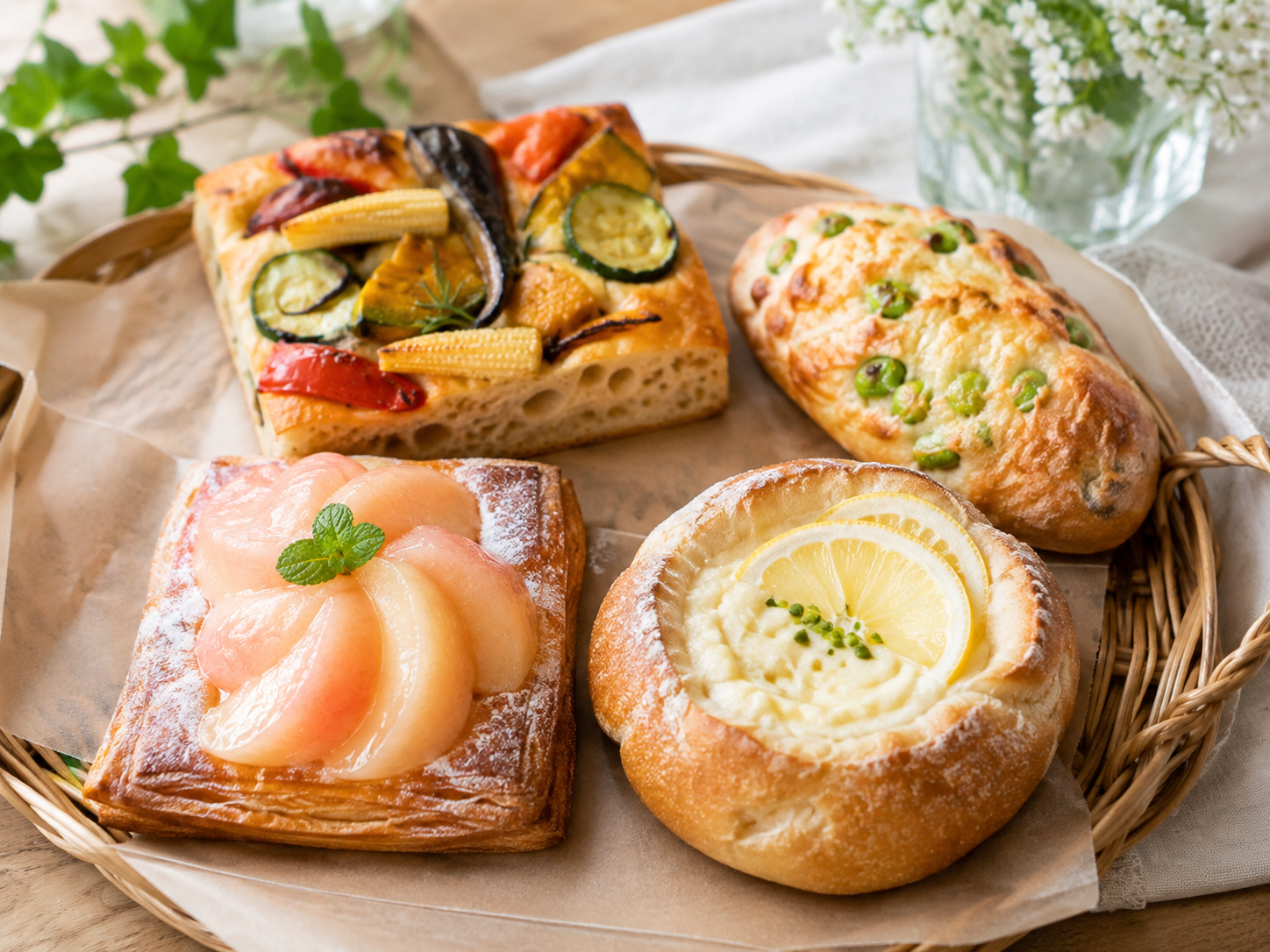 季節のパン４種が焼き上がりました。
